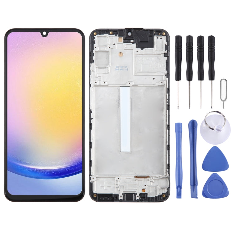 Digitalizzatore schermo LCD TFT assemblaggio completo con cornice, For Samsung Galaxy A25 SM-A256B, For Samsung Galaxy A15 5G SM-A156B, For Samsung Galaxy A55 SM-A556B, For Samsung Galaxy A35 SM-A356B, For Samsung Galaxy A15 4G SM-A155F