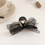 Forcina con strass Bowknot in pizzo con pinza a pinza in stile francese