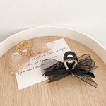 Forcina con strass Bowknot in pizzo con pinza a pinza in stile francese