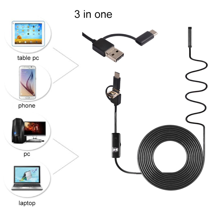 Telecamera ispezione USB-C 3 in 1 impermeabile IP67