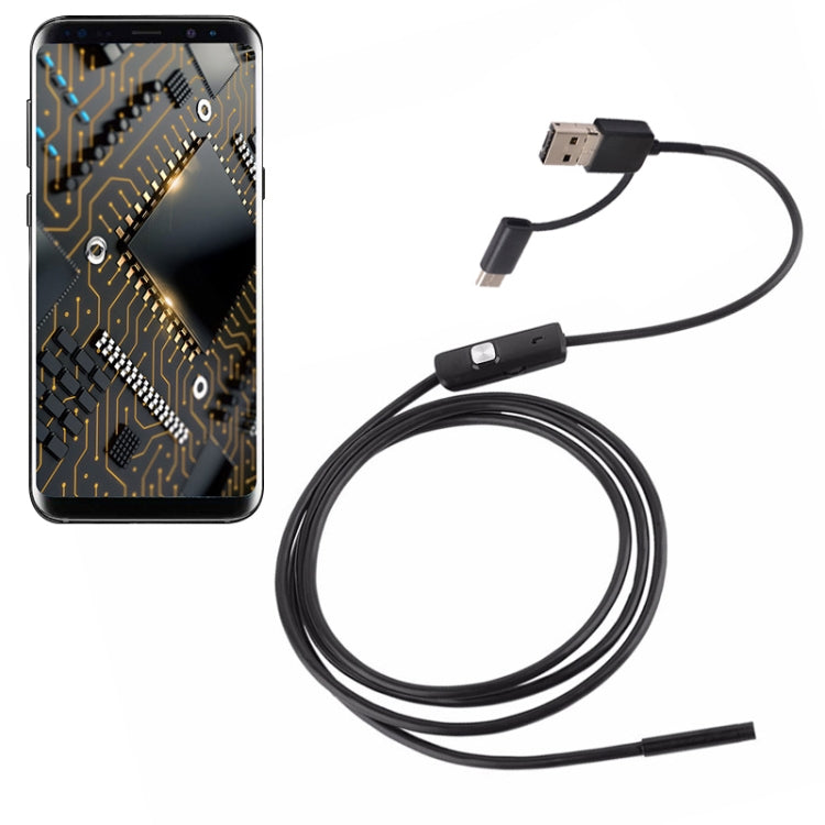AN100 3 in 1 IP67 impermeabile USB-C / Type-C + Micro USB + USB HD Telecamera di ispezione tubo serpente endoscopio per parti di telefono cellulare Android con funzione OTG, con 6 LED, 5.5mm, 7mm, 8mm