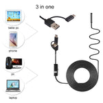 Telecamera ispezione endoscopio USB-C 3 in 1 impermeabile