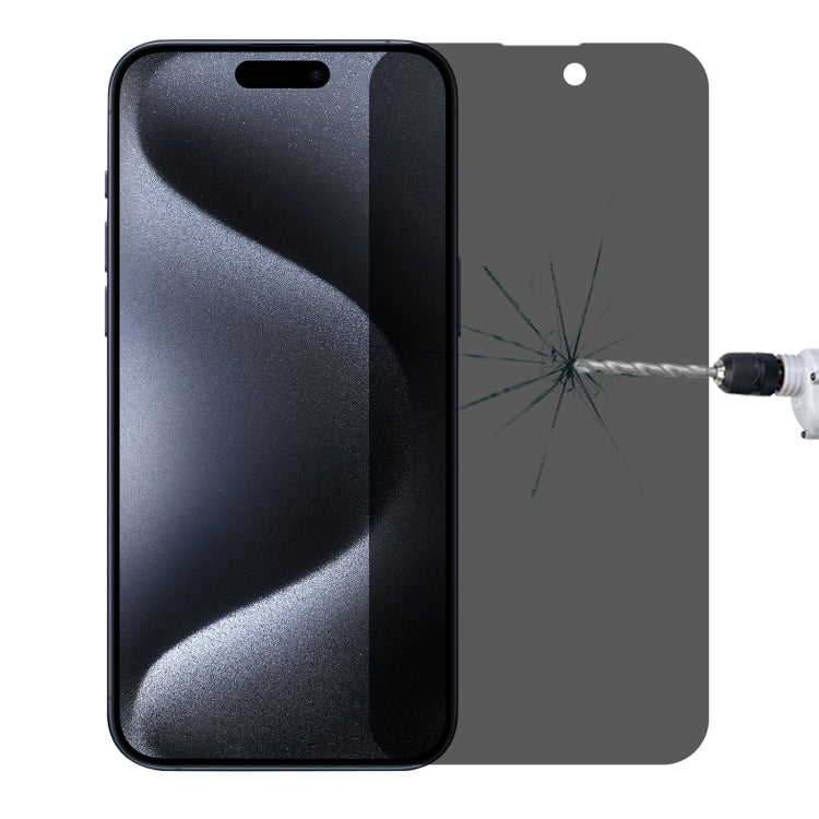 Pellicola in vetro temperato anti-spia ad alta trasparenza e copertura totale, For iPhone 15 Pro Max / 15 Plus, For iPhone 15 Pro / 15