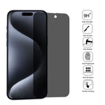 Pellicola in vetro temperato anti-spia ad alta trasparenza e copertura totale, For iPhone 15 Pro Max / 15 Plus, For iPhone 15 Pro / 15