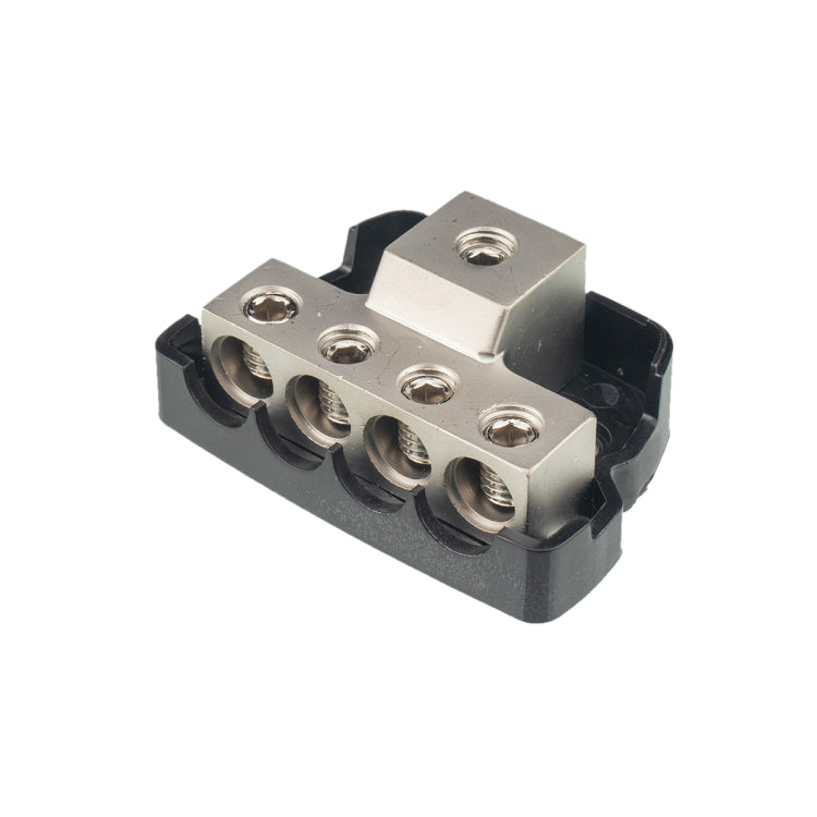 Blocco di distribuzione splitter per cavo di alimentazione/terra per amplificatore audio stereo per auto a 4 vie 4GA, 4-Way