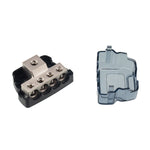 Blocco di distribuzione splitter per cavo di alimentazione/terra per amplificatore audio stereo per auto a 4 vie 4GA, 4-Way