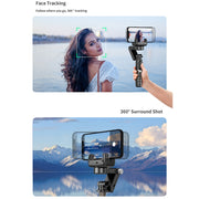 Stabilizzatore Q18 con tracking 360° e luce selfie