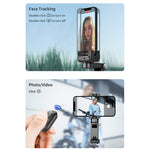 Stabilizzatore gimbal Q18 con tracking 360° e luce selfie