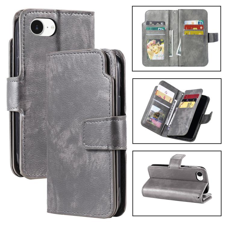 Custodia per cellulare in pelle con portafoglio triplo e 9 carte, For iPhone 18 Pro, For iPhone 18 Pro Max, For iPhone 17e / 16e, For iPhone 17 Pro Max