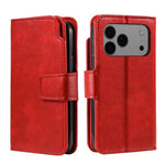 Custodia per cellulare in pelle con portafoglio triplo e 9 carte, For iPhone 18 Pro, For iPhone 18 Pro Max, For iPhone 17e / 16e, For iPhone 17 Pro Max