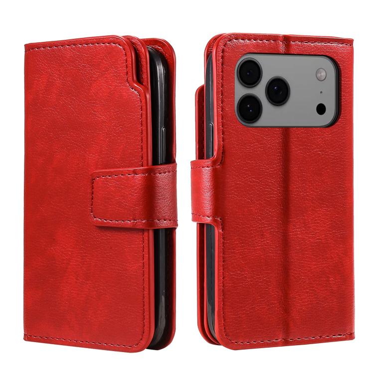 Custodia per cellulare in pelle con portafoglio triplo e 9 carte, For iPhone 18 Pro, For iPhone 18 Pro Max, For iPhone 17e / 16e, For iPhone 17 Pro Max