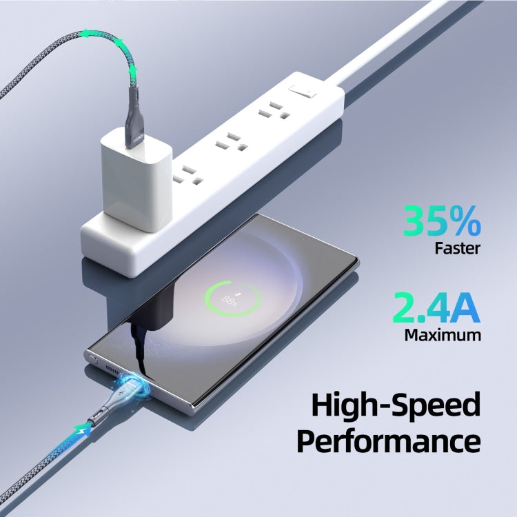 Cavo ricarica USB a USB-C DUZZONA A8 2.4A 1m 2m