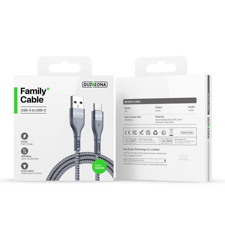 Cavo ricarica USB a USB-C DUZZONA A8 2.4A 1m 2m