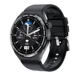HDT MAX 1,60 pollici quadrante nero cinturino in silicone IP68 orologio intelligente impermeabile supporto chiamata Bluetooth, Black Dial Silicone Band