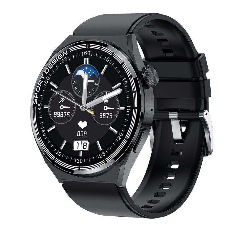 HDT MAX 1,60 pollici quadrante nero cinturino in silicone IP68 orologio intelligente impermeabile supporto chiamata Bluetooth, Black Dial Silicone Band