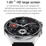 HDT MAX 1,60 pollici quadrante nero cinturino in silicone IP68 orologio intelligente impermeabile supporto chiamata Bluetooth, Black Dial Silicone Band