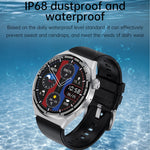 HDT MAX 1,60 pollici quadrante nero cinturino in silicone IP68 orologio intelligente impermeabile supporto chiamata Bluetooth, Black Dial Silicone Band