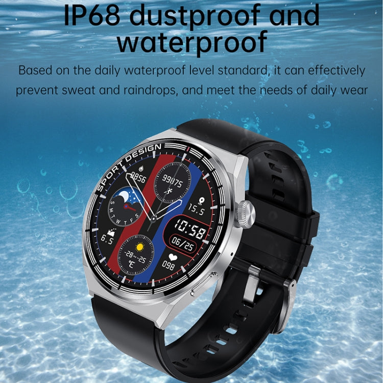HDT MAX 1,60 pollici quadrante nero cinturino in silicone IP68 orologio intelligente impermeabile supporto chiamata Bluetooth, Black Dial Silicone Band