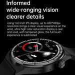 HDT MAX 1,60 pollici quadrante nero cinturino in silicone IP68 orologio intelligente impermeabile supporto chiamata Bluetooth, Black Dial Silicone Band