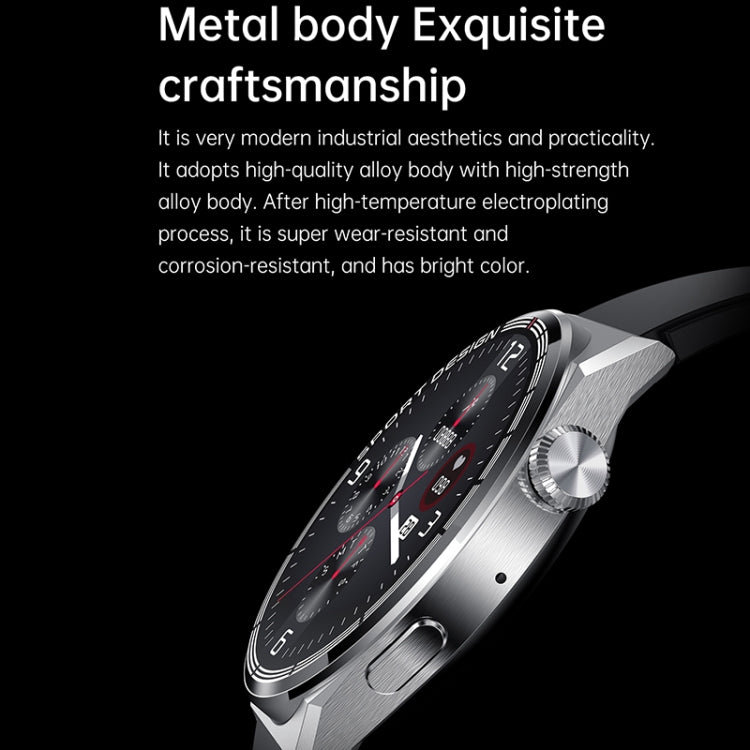 HDT MAX 1,60 pollici quadrante nero cinturino in silicone IP68 orologio intelligente impermeabile supporto chiamata Bluetooth, Black Dial Silicone Band