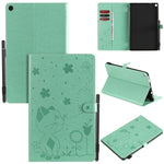 Cat Bee goffratura modello da tavolo antiurto per PC custodia protettiva orizzontale in pelle flip con slot per schede e portafogli e slot per penna e funzione sleep/sveglia, For Amazon Kindle Fire HD 10 (2015) / (2017)                                 ...