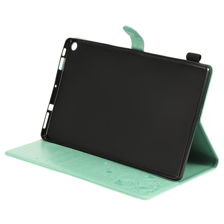 Cat Bee goffratura modello da tavolo antiurto per PC custodia protettiva orizzontale in pelle flip con slot per schede e portafogli e slot per penna e funzione sleep/sveglia, For Amazon Kindle Fire HD 10 (2015) / (2017)                                 ...
