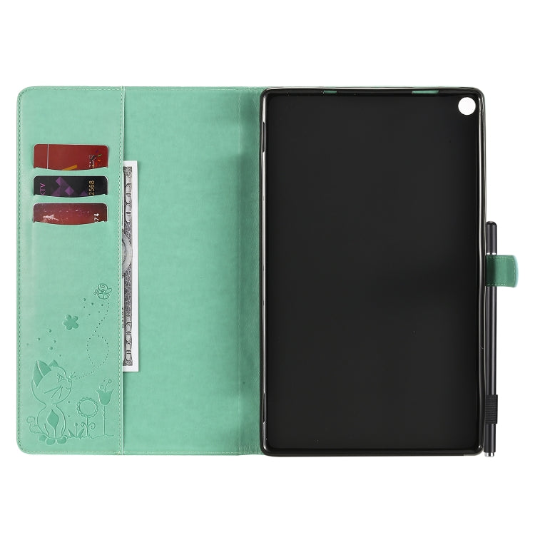 Cat Bee goffratura modello da tavolo antiurto per PC custodia protettiva orizzontale in pelle flip con slot per schede e portafogli e slot per penna e funzione sleep/sveglia, For Amazon Kindle Fire HD 10 (2015) / (2017)                                 ...