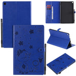 Cat Bee goffratura modello da tavolo antiurto per PC custodia protettiva orizzontale in pelle flip con slot per schede e portafogli e slot per penna e funzione sleep/sveglia, For Amazon Kindle Fire HD 10 (2015) / (2017)                                 ...