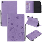 Cat Bee goffratura modello da tavolo antiurto per PC custodia protettiva orizzontale in pelle flip con slot per schede e portafogli e slot per penna e funzione sleep/sveglia, For Amazon Kindle Fire HD 10 (2015) / (2017)                                 ...