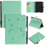 Cat Bee goffratura modello da tavolo antiurto per PC custodia protettiva orizzontale in pelle flip con slot per schede e portafogli e slot per penna e funzione sleep/sveglia, For Amazon Kindle Fire HD 10 (2015) / (2017)                                 ...