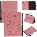 Cat Bee goffratura modello da tavolo antiurto per PC custodia protettiva orizzontale in pelle flip con slot per schede e portafogli e slot per penna e funzione sleep/sveglia, For Amazon Kindle Fire HD 10 (2015) / (2017)                                 ...