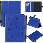 Cat Bee goffratura modello da tavolo antiurto per PC custodia protettiva orizzontale in pelle flip con slot per schede e portafogli e slot per penna e funzione sleep/sveglia, For Amazon Kindle Fire HD 10 (2015) / (2017)                                 ...