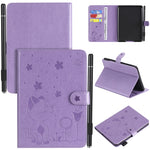 Cat Bee goffratura modello da tavolo antiurto per PC custodia protettiva orizzontale in pelle flip con slot per schede e portafogli e slot per penna e funzione sleep/sveglia, For Amazon Kindle Fire HD 10 (2015) / (2017)                                 ...