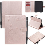 Cat Bee goffratura modello da tavolo antiurto per PC custodia protettiva orizzontale in pelle flip con slot per schede e portafogli e slot per penna e funzione sleep/sveglia, For Amazon Kindle Fire HD 10 (2015) / (2017)                                 ...