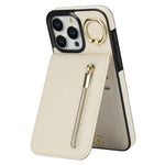 Custodia per telefono con slot per scheda RFID con anello retrò e cerniera, For iPhone 16 Pro, For iPhone 16 Plus, For iPhone 16
