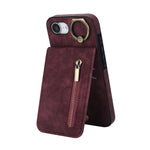 Custodia per telefono con slot per scheda RFID con anello retrò e cerniera, For iPhone 17e / 16e, For iPhone 17 Pro Max, For iPhone 17 Pro