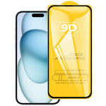 Pellicola in vetro temperato con schermo a colla completa 9D, For iPhone 16 Pro Max, For iPhone 16 Pro, For iPhone 16 Plus, For iPhone 16, For iPhone 15 Plus / 15 Pro Max, For iPhone 15 / 15 Pro