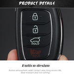 Per Hyundai Guscio chiave auto pieghevole a 3 pulsanti con bordo in metallo argentato, For Hyundai 3-button
