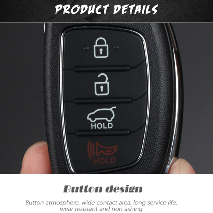 Per Hyundai Guscio chiave auto pieghevole a 3 pulsanti con bordo in metallo argentato, For Hyundai 3-button