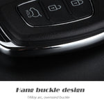 Per Hyundai Guscio chiave auto pieghevole a 3 pulsanti con bordo in metallo argentato, For Hyundai 3-button
