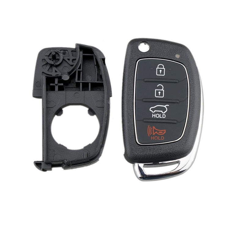 Per Hyundai Guscio chiave auto pieghevole a 4 pulsanti con bordo in metallo Solaris ix35 ix4 Santa, For Hyundai 4-button Solaris ix35 ix4