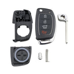 Per Hyundai Guscio chiave auto pieghevole a 4 pulsanti con bordo in metallo Solaris ix35 ix4 Santa, For Hyundai 4-button Solaris ix35 ix4