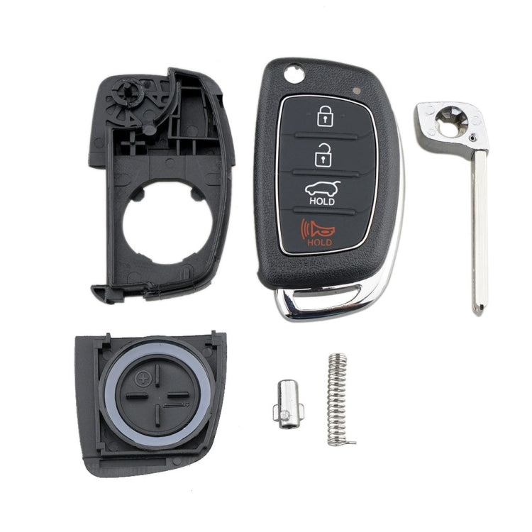 Per Hyundai Guscio chiave auto pieghevole a 4 pulsanti con bordo in metallo Solaris ix35 ix4 Santa, For Hyundai 4-button Solaris ix35 ix4