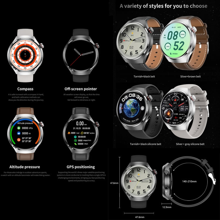 Bracciale intelligente GT4 Orologio intelligente da 1,53 pollici, supporto chiamata Bluetooth / NFC / frequenza cardiaca