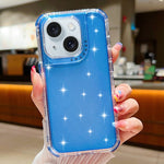 Custodia per telefono TPU + PC 3 in 1 con polvere glitterata, For iPhone 15 Plus, For iPhone 15