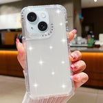 Custodia per telefono TPU + PC 3 in 1 con polvere glitterata, For iPhone 15 Plus, For iPhone 15