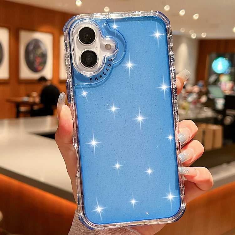 Custodia per telefono TPU + PC 3 in 1 con polvere glitterata, For iPhone 16 Pro Max, For iPhone 16 Pro, For iPhone 16 Plus, For iPhone 16, For iPhone 15 Pro Max, For iPhone 15 Pro