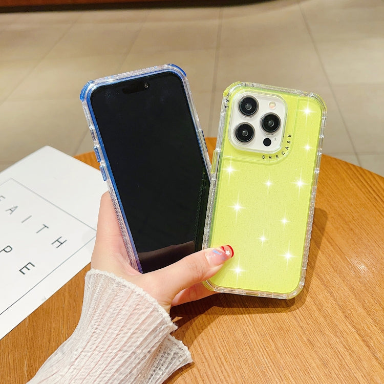 Custodia per telefono TPU + PC 3 in 1 con polvere glitterata, For iPhone 16 Pro Max, For iPhone 16 Pro, For iPhone 16 Plus, For iPhone 16, For iPhone 15 Pro Max, For iPhone 15 Pro