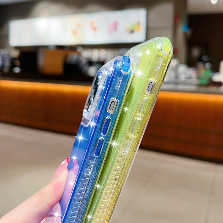 Custodia per telefono TPU + PC 3 in 1 con polvere glitterata, For iPhone 15 Plus, For iPhone 15