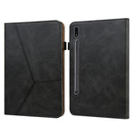 Custodia per tablet in pelle goffrata a righe tinta unita, For Samsung Galaxy Tab S7 / S8